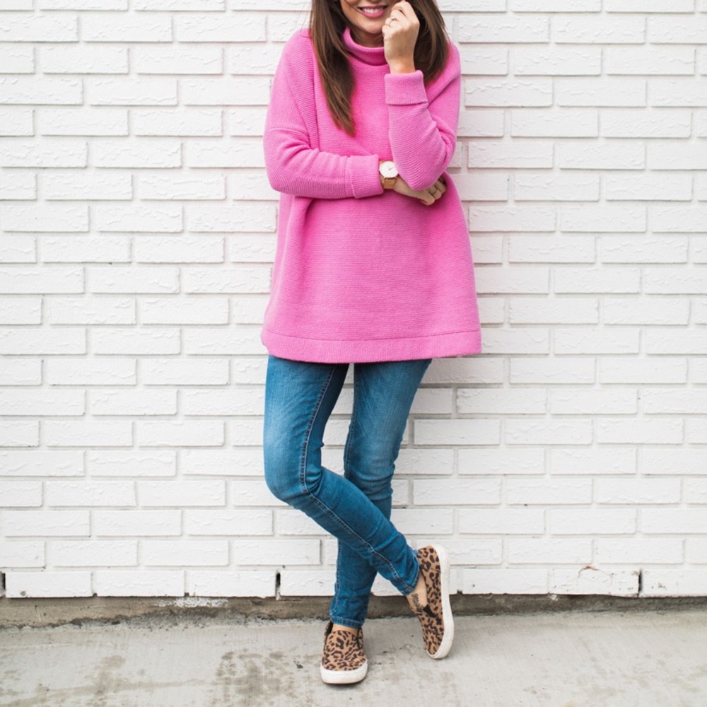 Free People Ottoman Slouchy Sweater Small Pink